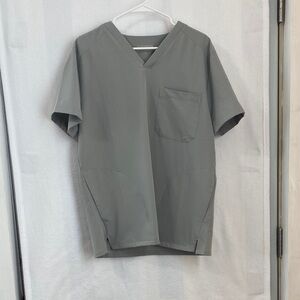 Mandala Men's Gray Scrub Top